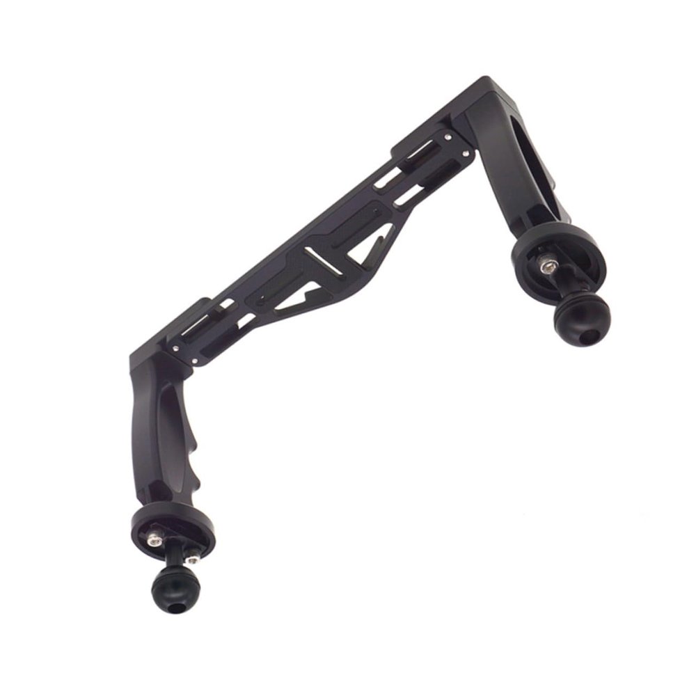 Lurrose Aluminium Alloy Underwater Camera Tray Stabilizer for and Smartphones Lightweight Dual Handle Platform with Screws for Video Light Mounting Black