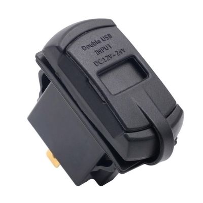 PRETYZOOM 24V Dual USB Power Socket with Voltmeter Car Motorcycle Charger for GPS Navigation and Mobile Devices Outlet