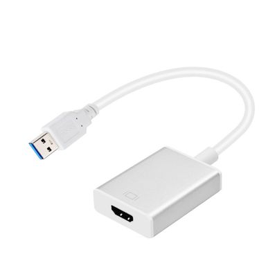 CAXUSD USB to Video Adapter Converter Display for PC Laptop Supports Multi to Displays Silver Easy Setup for Projector HDTV