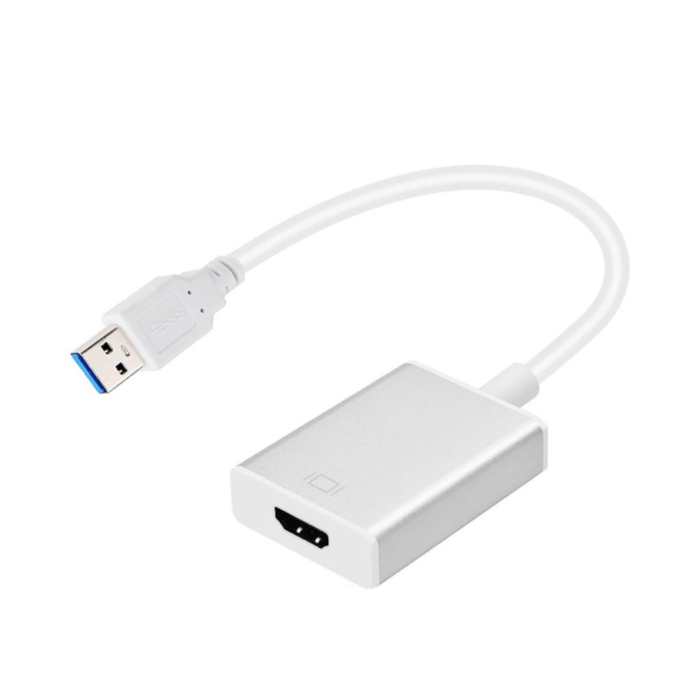 CAXUSD USB to Video Adapter Converter Display for PC Laptop Supports Multi to Displays Silver Easy Setup for Projector HDTV