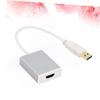 CAXUSD USB to Video Adapter Converter Display for PC Laptop Supports Multi to Displays Silver Easy Setup for Projector HDTV view 2