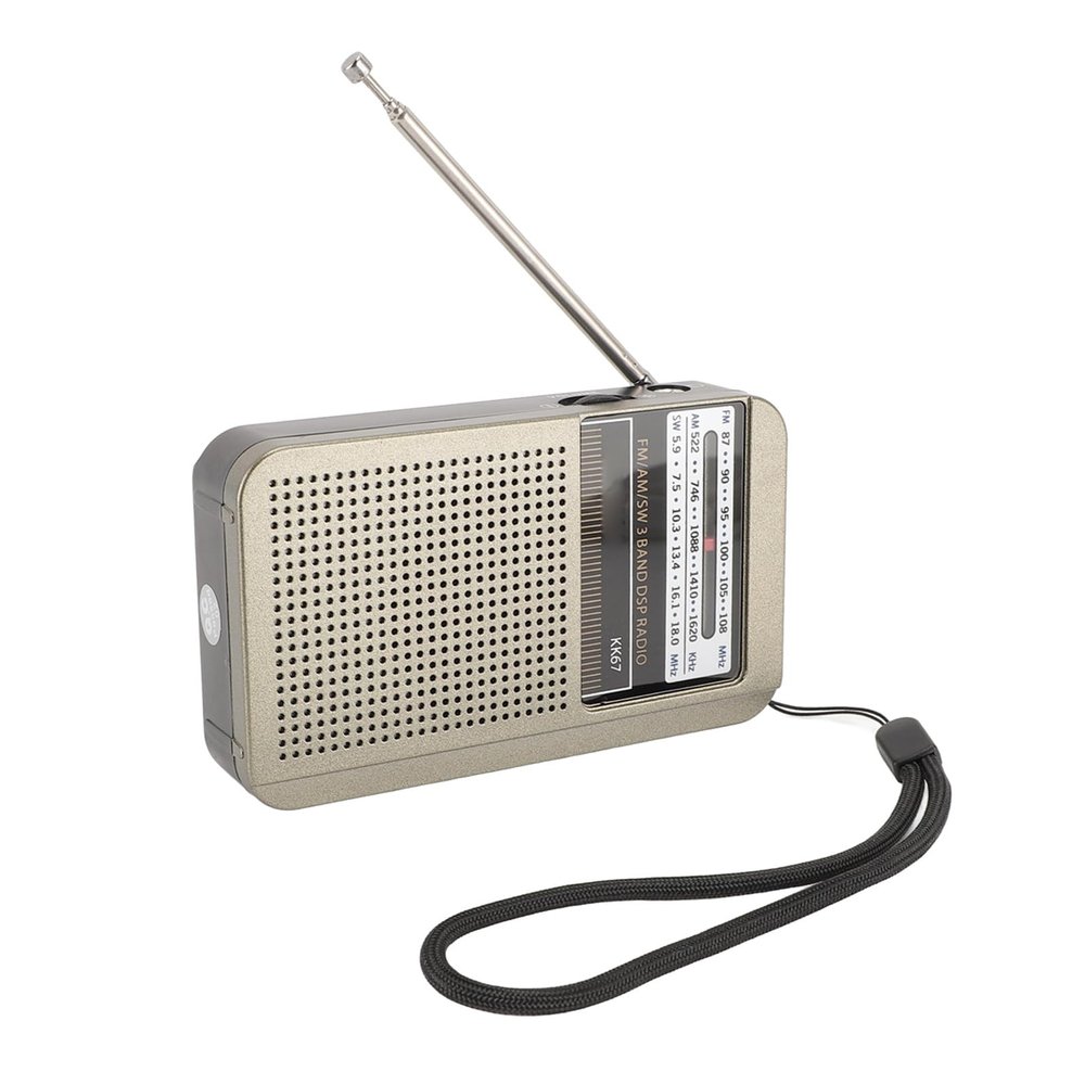 Diyeeni Mini Portable Radio, AM FM SW Radio, Large Tuner & Knob, Miniature Radios, Rechargeable, Type C Charge, Headphone Jack, Built in Speaker, 16.5in Antenna