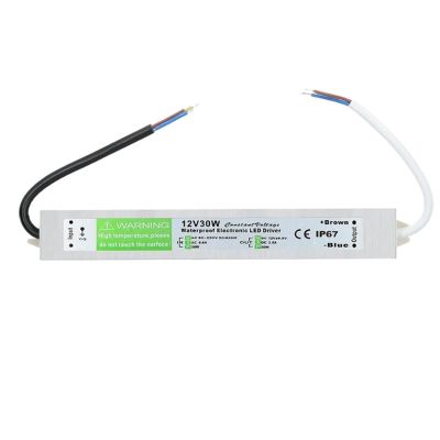 Lighting Transformer 90-250V AC to DC 12V 30W 2.5A LED Driver Adapter Aluminum Outdoor IP67 Waterproof Switching Power Supply
