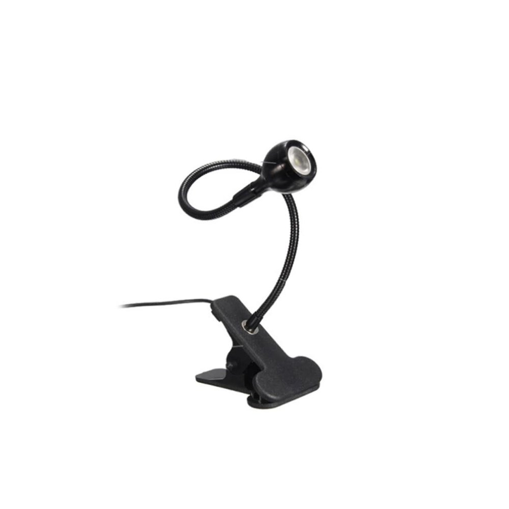 LIFKOME 3W USB Flexible Clip Lamp Eye Protection LED Light with Gooseneck for Bedside Table Home Lighting and Travel Black