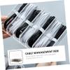Mikinona 1Pc Compartment Cable Organizer Box with Ties Desktop Cord Management Storage for Home Office Durable Neat Tidy for USB Charging Cables view 4