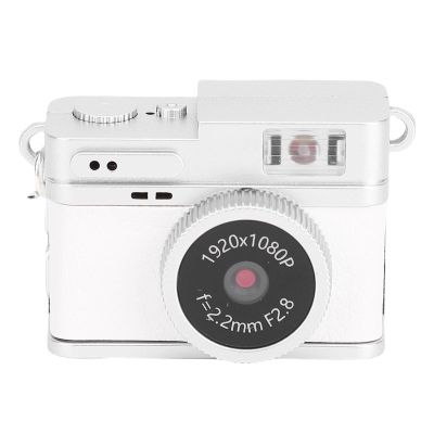 Qiilu Ultra HD Micro Video Recorder Keychain Camera, 1080P Tiny Digital Camcorder, Small Portable Camera with Colorful Screen, Long Standby, Low Light Flash Light, Necklace Chain, 64GB (White)