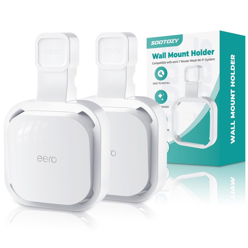 Wall Mount Holder for eero 7 Router Mesh Wi-Fi System No Messy Wires, Space-Saving Outlet Wall Mount Holder for eero 7 Extender, Stand Bracket for eero 7 (2 Pack)