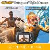 Digital Camera - 4K 48MP 10FT UHD Underwater Camera Snorkeling with 32GB Card, Waterproof Camera for Snorkeling Floatable, Point Shoot Digital Camera Gift for Boys Girls Kids view 3