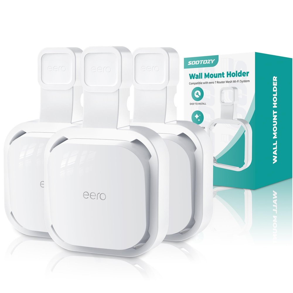 Wall Mount Holder for eero 7 Router Mesh Wi-Fi System  No Messy Wires, Space-Saving Outlet Wall Mount Holder for eero 7 Extender, Stand Bracket for eero 7 (White-3pc)