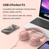 ADOOPE Wired Over-Ear Headphones with USB C Connector, Hi-Fi Stereo Sound, Noise-Isolating Ear Cups, Comfortable Fit for USB C Devices (with Bag, Gold) view 3