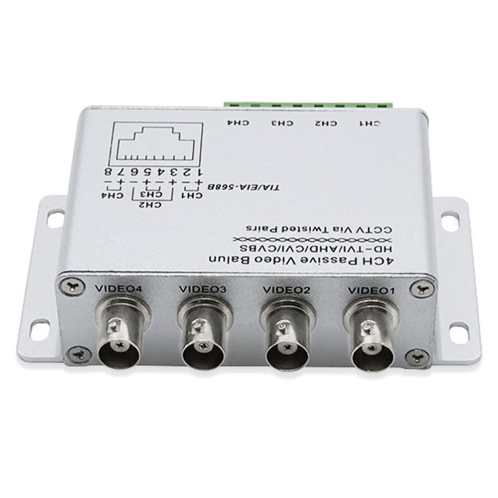 KEIYANA Passive 4 Channel Video Balun for CVI Cameras CCTV Over Twist Pairs UTP Video Balun 4 Channel Receiver BNC to UTP Enhancement Technology