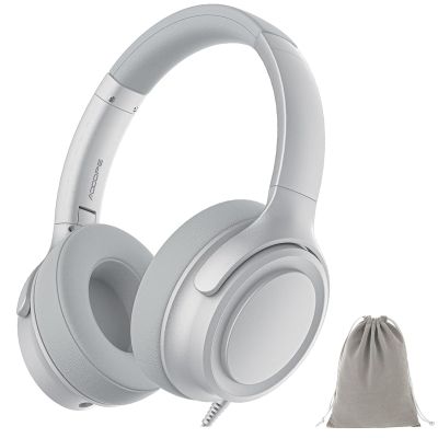 ADOOPE Wired Over-Ear Headphones with USB C Connector, Hi-Fi Stereo Sound, Noise-Isolating Ear Cups, Comfortable Fit for USB C Devices (with Bag, Silver)