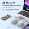 ADOOPE Wired Over-Ear Headphones with USB C Connector, Hi-Fi Stereo Sound, Noise-Isolating Ear Cups, Comfortable Fit for USB C Devices (with Bag, Silver) view 4