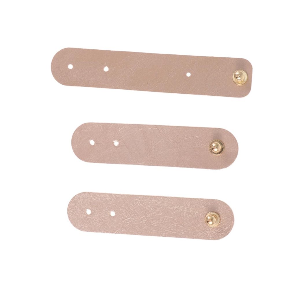 SHINEOFI 3Pcs PU Leather Cable Storage Organizer Golden Earphone Cord Keeper Compact Wire Management Winder for USB and Computer Cords for Travel Everyday Use