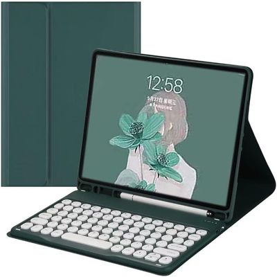 Aidashine Keyboard Case for Samsung Galaxy Tab S10 FE/ S9 FE 5G 10.9"/Tab S9 11", Detachable Bluetooth Keyboard with Pencil Holder,Deep Green