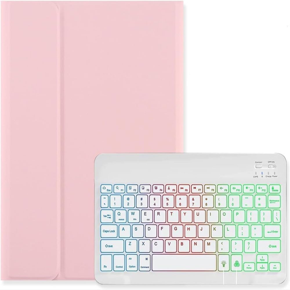 Aidashine Keyboard Case for iPad 9.7(2017/2018) Air2/Pro9.7, Backlit Detachable Wireless Keyboard Case,Pink