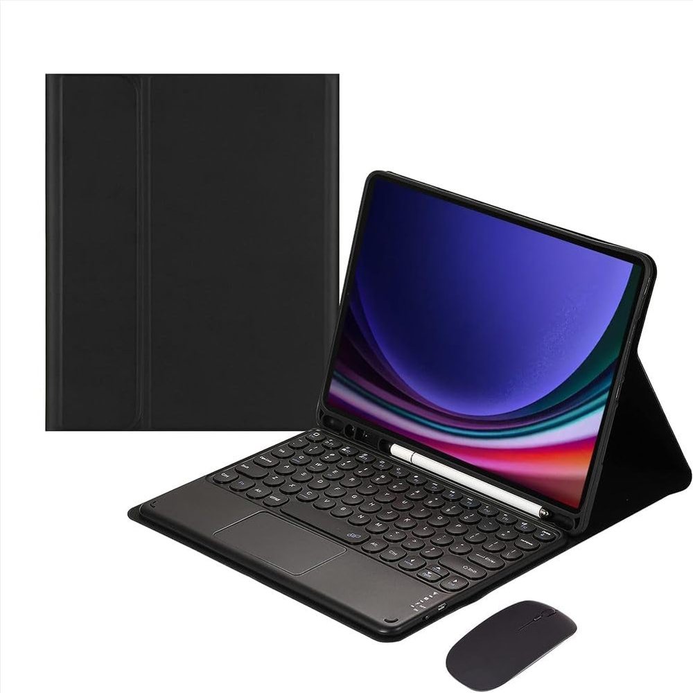 Aidashine Keyboard Case for Samsung Galaxy Tab S10+/S9+/S9 FE+/S8+/S7+/S7 FE - 12.4"- Multi-Touch Trackpad, Detachable Wireless Keyboard Folio Tablet Case,Black