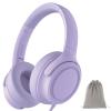 ADOOPE Wired Over-Ear Headphones with USB C Connector, Hi-Fi Stereo Sound, Noise-Isolating Ear Cups, Comfortable Fit for USB C Devices (with Bag, Purple) view 1