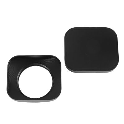 Zopsc Square Lens Hood for Camera - Aluminum Alloy Lens Shade Protector with Cap, Anti Glare & Scratch Protection (49mm)