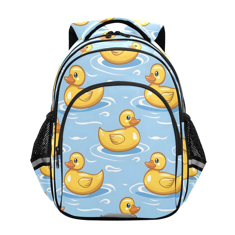 FUQIUMI School Backpack Seamless Cute Ducks Laptop Backpacks Kid's Schoolbag Casual Daypack for Teens Girls Boys Toddler,16.9 "