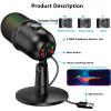 A1DFDFGOQSFG Microphone for PC Computer Recording Streaming Games Singing Condenser Mic Mute Noise Reduction (D As Shown) view 3