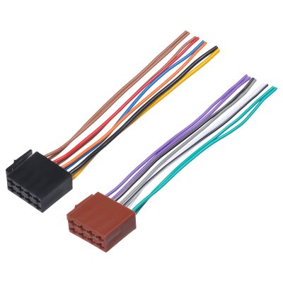 8+8 Pin Universal Car Radio Stereo Wiring Harness Car Audio Video Wire Cable Power Speaker Connector Radio Harness Adapter Replacement for Auto CD DVD Audio Video Receivers