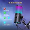 A1DFDFGOQSFG Gaming Microphone with Type C Adapter for Phone PC Breath Light Zero Latency for Podcasting Streaming (D As Shown) view 4