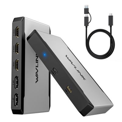 3 Monitor Docking Station, WAVLINK triple monitors adapter for M1/M2/M3/M4 macOS Systems. Type-C&A hosts, 100W PD IN, 3* HDMI + 2* DP Available, Triple 4K@60Hz, SMI Driver & Host USB3.2 Gen 2 Required