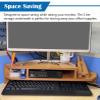 2 Tier Monitor Stand with Storage, Wooden Corner Desk Monitor Riser for Computer, Tabletop Organization Ergonomic Laptop Shelves view 2