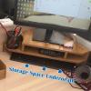 2 Tier Monitor Stand with Storage, Wooden Corner Desk Monitor Riser for Computer, Tabletop Organization Ergonomic Laptop Shelves view 4