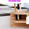 2 Tier Computer Monitor Stand Laptop Riser with Storage Brown Triangle Screen Risers for PC/TV/Tablet Office nization Stand for Corner Monitor view 2