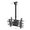 360 All-Round Rotation of Double-Sided Dual Sn TV Hanger - 50-75 Inch TVs Adjustable Height TV Bracket,Adjustable Tilt TV Ceiling Mount,Fits Flat and Curved Ce,1.6,2.6m view 2