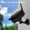 WALI Dummy Fake Camera, Solar Powered Fake Security Camera with LED Light, Simulated Surveillance Security CCTV Dome Cameras with Antenna and Warning Sticker Indoor Outdoor (SOL-TCB2), 2 Packs, Black view 4
