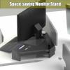 2 Tier Corner Monitor Stand with Storage, Black Ergonomic Monitor Elevator Computer Riser Racks, Triangular Screen Riser Stands view 3