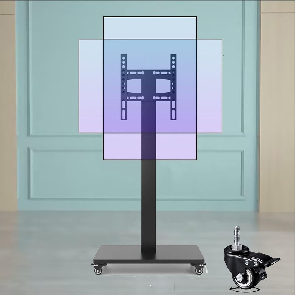 0-90 Horizontal and Vertical Sn Rotation TV Mount - Mobile TV Cart On Wheels,Portable Floor TV Stand Holds,Mobile TV Stand,for 32-65 Inch LED Flat Sn,Up to 100kg