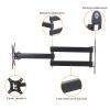Monitor Arm Gas Monitor Stand Hanger Wall-Mounted Monitor and TV Mounting Bracket, Tilt and Rotation, Monitor Arm Desk Mount Fits 12 to 24 Inch Sns Monitor Desk Mount,Black view 3