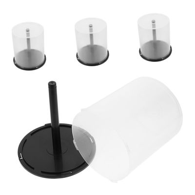 PRETYZOOM 4Pcs CD DVD Storage Organizer Bins Plastic Holders for Discs Water Resistant Design for Shelf Countertop Use Modern and Space Saving