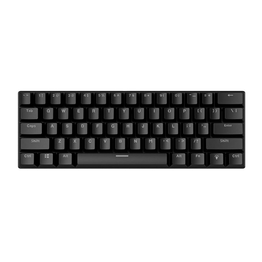 BD61 RGB Mechanical Gaming Keyboard, White, LED Backlit, Ultra-Compact Layout, Blue Switch, Ergonomic Design, Fast Response Time