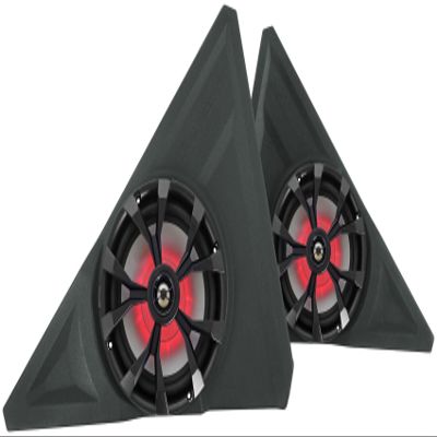 SSV Works 8" Front Kick Panel Pods+Black Rockville Speakers 4 Polaris Slingshot