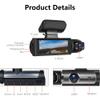 128GB Dash Cam Front and Rear for Cars, 1080P Dual Lens Car Camera with IR Night Vision, 3.16" IPS Screen, 24H Parking Monitor, Loop Recording, Audio, Wide Angle view 2