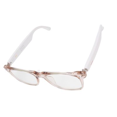 VBESTLIFE Ai Translation Smart Glasses with Bluetooth for Men Women, 144 Languages Translation Glasses for Travel Meeting Trade Business (Pink and White Frame)