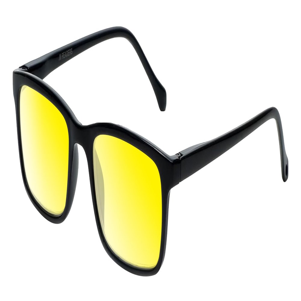 Medspex M Readers 105 Color Therapy Reading Glasses +3.50 Black/Gold Yellow Unisex Fluorescent Light Sensitivity Chromotherapy Chakra Healing