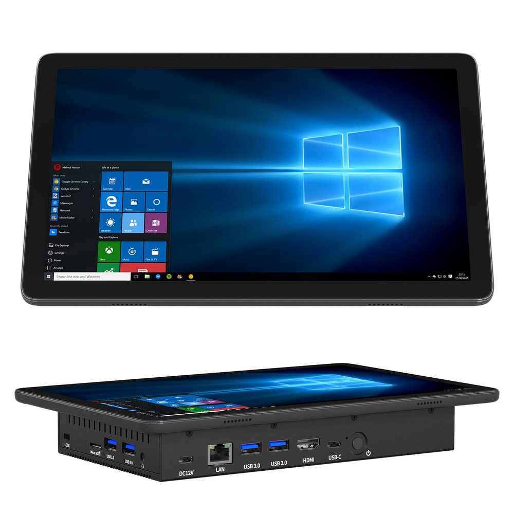 11.6 Inch Industrial Embedded Panel PC Mini Desktop PC Win 11 N5095, Mini Tablet with Touchscreen, 8GB RAM, 128GB eMMC, Dual 4K Screen Display HDMI2.0 & Type-C3.1, Dual RS232, WiFi5, BT5.0, Lan RJ-45