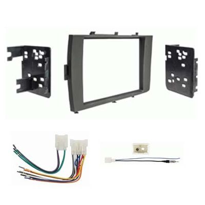 Double DIN Car Stereo Radio Install Kit Package Compatible with for Toyota Prius C 2015, 2016, and 2017 Without Factory Amplifier
