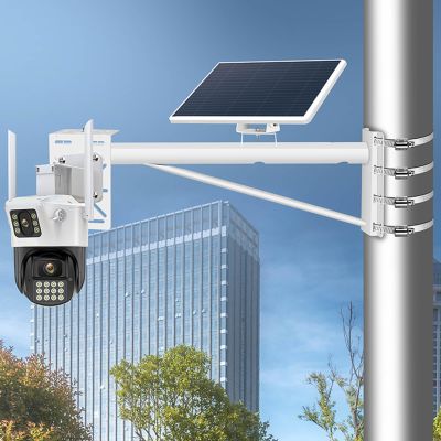 BAIFUPIANZHEN Outdoor Security Wall Pole Mounting Loop Bracket,Long Arm Support Monitoring Pole Hoop Bracket,Surveillance Security Camera Mount Bracket,for CCTV Security Camera