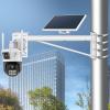 BAIFUPIANZHEN Outdoor Security Wall Pole Mounting Loop Bracket,Long Arm Support Monitoring Pole Hoop Bracket,Surveillance Security Camera Mount Bracket,for CCTV Security Camera view 1
