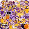 120PCS Los Angeles Basketball Laker Stickers Pack for Laptop Water Bottle Car Window Scrapbook Helmet Skateboard Wall Cool Vinyl Decals Waterproof Basketball Gifts for Kids Teens Adults Fans view 1