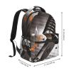 FHEBNDS Microphone with Music Notes Backpack for Men Women College Backpack Laptop Bag Casual Daypack Hiking Travel Rucksack view 2