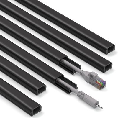 ZhiYo 85in Cord Covers for Wires on Wall, 1 Mini Cord Hider Wall, Self-Adhesive Wire Covers for Cords, Paintable TV Cable Hider Cable Management Kit, 6X L14.2in, W0.46in H0.3in, CMR05 Black