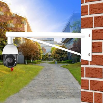 BAIFUPIANZHEN Security Camera Pole Mount Bracket, Steel Vertical Pole Mount Adapter Brackets with LoopsLong Arm Support Monitoring Pole Hoop Bracket IP Camera Bracket, for CCTV IP WiFi Camera